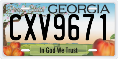 GA license plate CXV9671