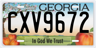 GA license plate CXV9672