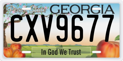 GA license plate CXV9677
