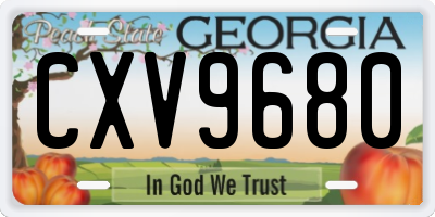 GA license plate CXV9680