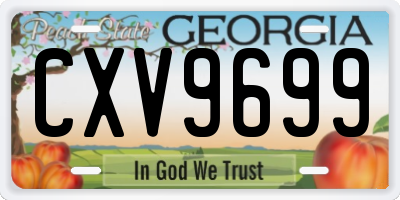 GA license plate CXV9699