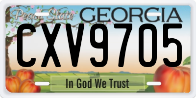 GA license plate CXV9705