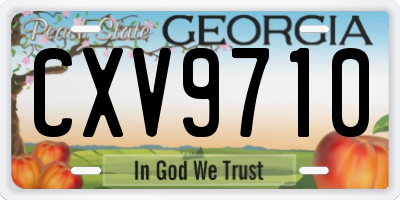 GA license plate CXV9710
