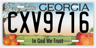 GA license plate CXV9716