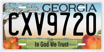 GA license plate CXV9720