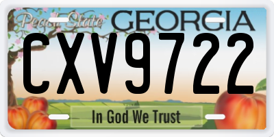 GA license plate CXV9722