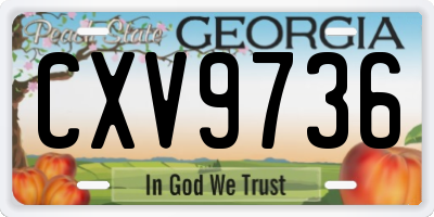 GA license plate CXV9736