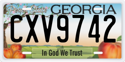 GA license plate CXV9742