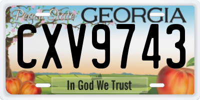 GA license plate CXV9743