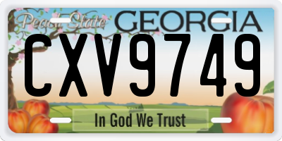 GA license plate CXV9749