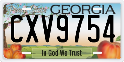GA license plate CXV9754