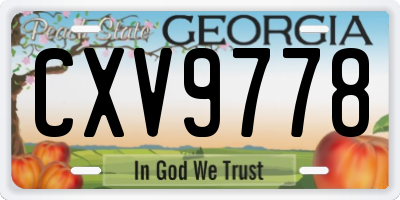 GA license plate CXV9778