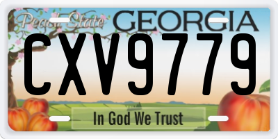 GA license plate CXV9779