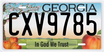 GA license plate CXV9785