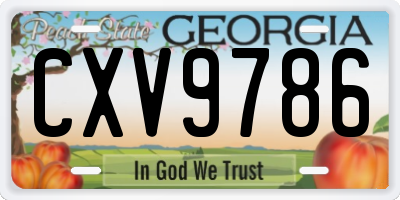 GA license plate CXV9786