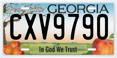 GA license plate CXV9790
