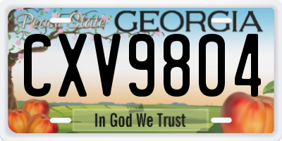 GA license plate CXV9804