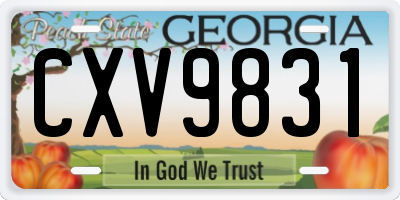 GA license plate CXV9831