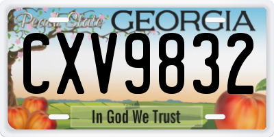 GA license plate CXV9832