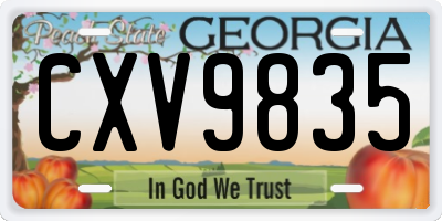 GA license plate CXV9835
