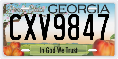 GA license plate CXV9847