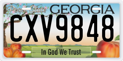 GA license plate CXV9848