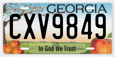 GA license plate CXV9849
