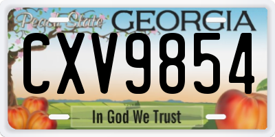 GA license plate CXV9854