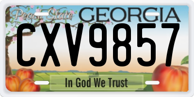 GA license plate CXV9857