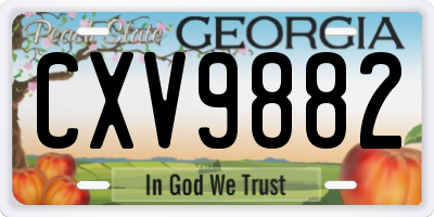GA license plate CXV9882
