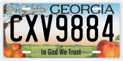 GA license plate CXV9884