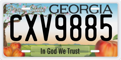 GA license plate CXV9885