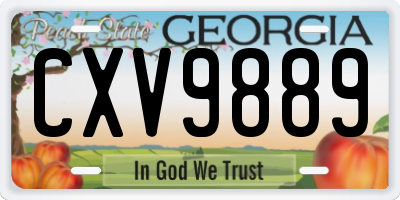 GA license plate CXV9889