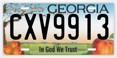 GA license plate CXV9913