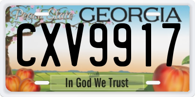 GA license plate CXV9917