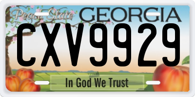 GA license plate CXV9929