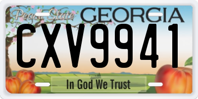 GA license plate CXV9941