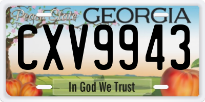 GA license plate CXV9943