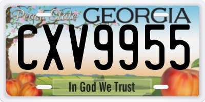 GA license plate CXV9955