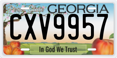 GA license plate CXV9957