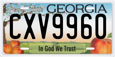 GA license plate CXV9960