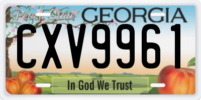 GA license plate CXV9961