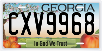 GA license plate CXV9968