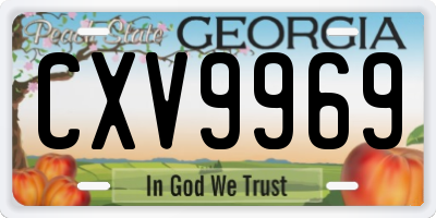 GA license plate CXV9969
