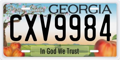 GA license plate CXV9984