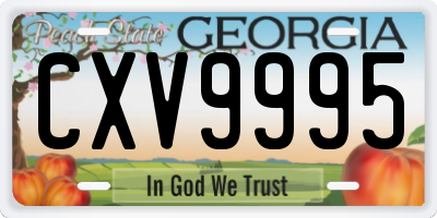 GA license plate CXV9995