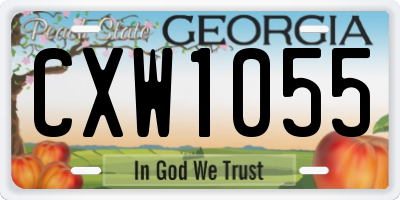 GA license plate CXW1055