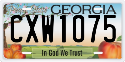 GA license plate CXW1075