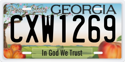 GA license plate CXW1269