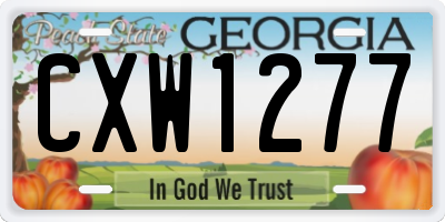 GA license plate CXW1277
